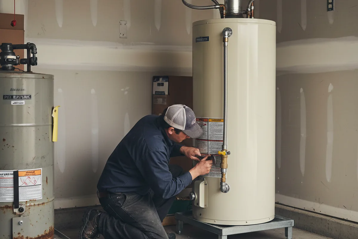 Water heater and shutoff valve replacement in Kipton